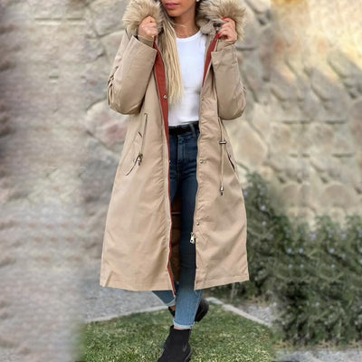 Women's Winter Jacket with Hood and Soft Collar