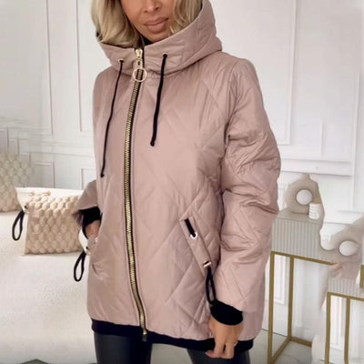 Damen Winterjacke mit Kapuze und Reißverschluss