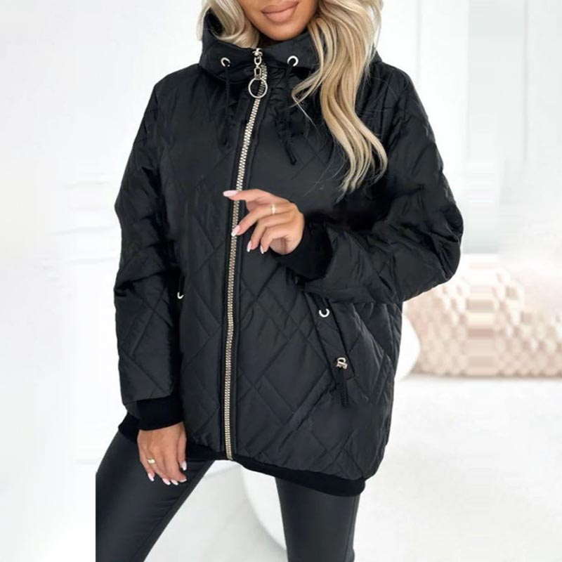 Damen Winterjacke mit Kapuze und Reißverschluss