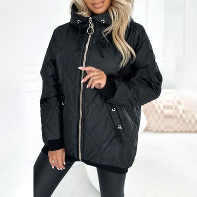 Damen Winterjacke mit Kapuze und Reißverschluss