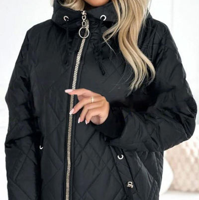 Damen Winterjacke mit Kapuze und Reißverschluss
