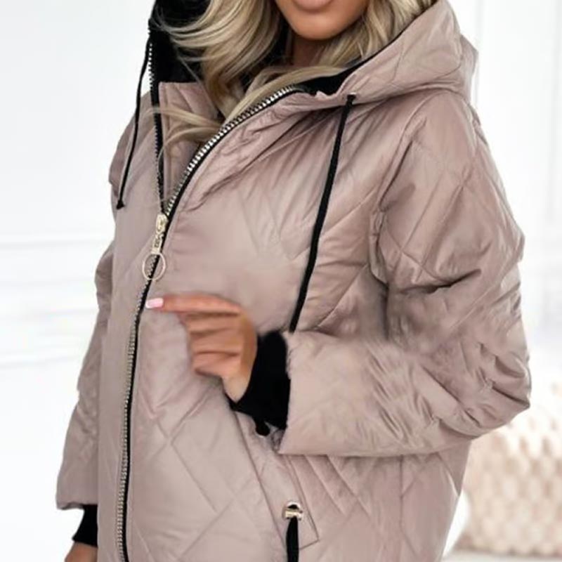 Damen Winterjacke mit Kapuze und Reißverschluss