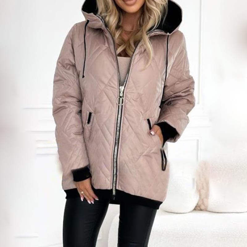 Damen Winterjacke mit Kapuze und Reißverschluss