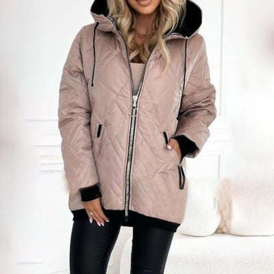 Damen Winterjacke mit Kapuze und Reißverschluss