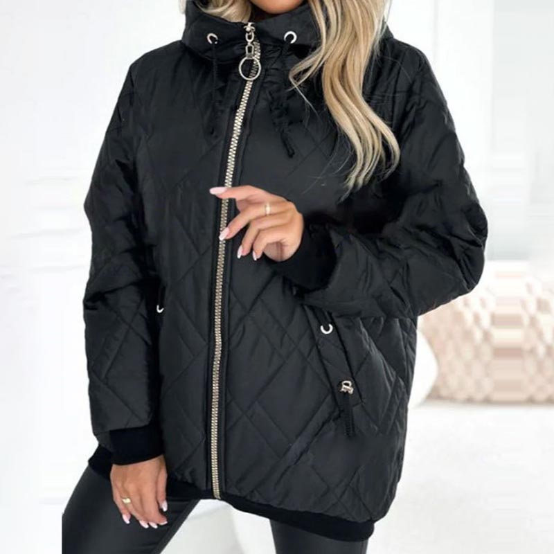 Damen Winterjacke mit Kapuze und Reißverschluss