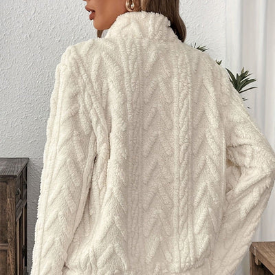 Kuschelige Fleecejacke mit Viertelreißverschluss