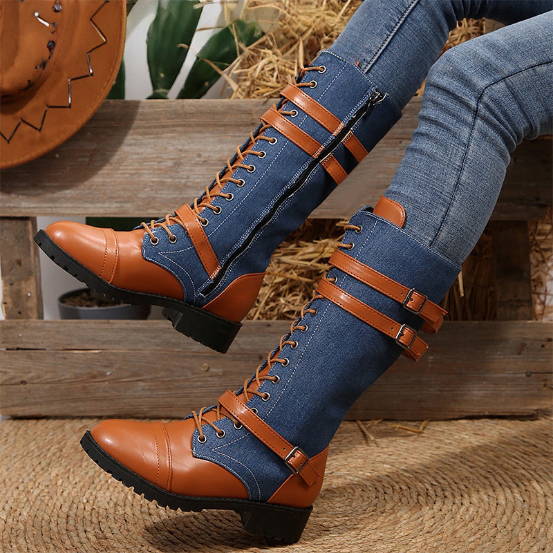 Vintage-Kampfstiefel für Damen