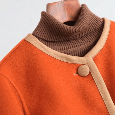 Chic Strickjacke mit Kontrastbesatz und Knöpfen